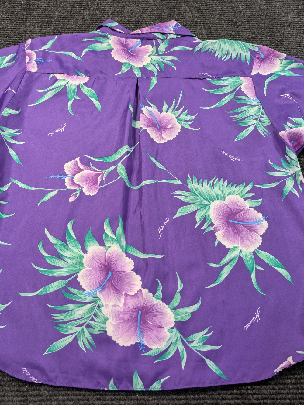 Vintage Purple Floral Hawaiian Button-Up Shirt - Picture 2 of 4